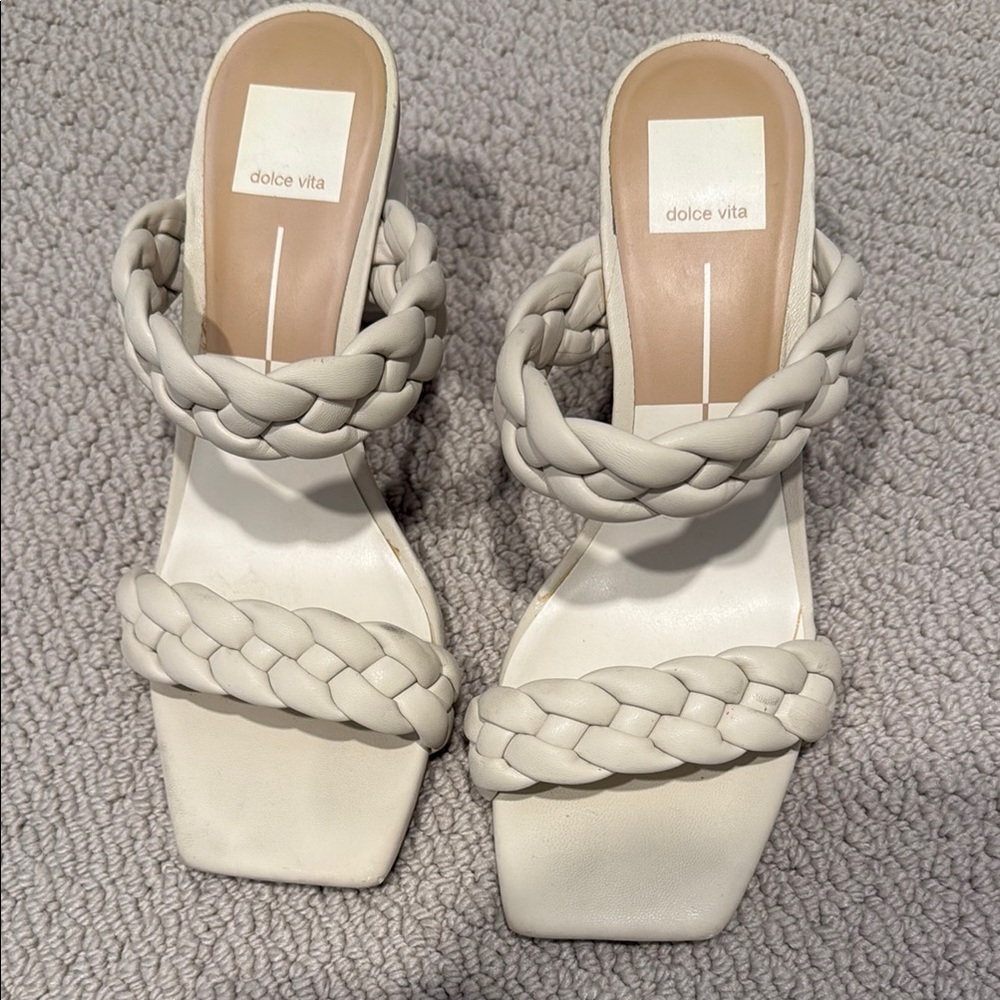 Dolce Vita Women's White Braided Sandals